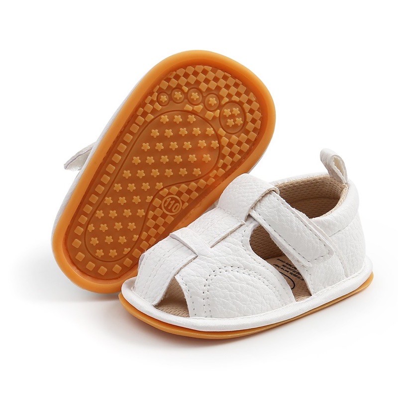 Giày sandal tập đi đế cao su chống trơn trượt chất da mềm cực chất cho bé