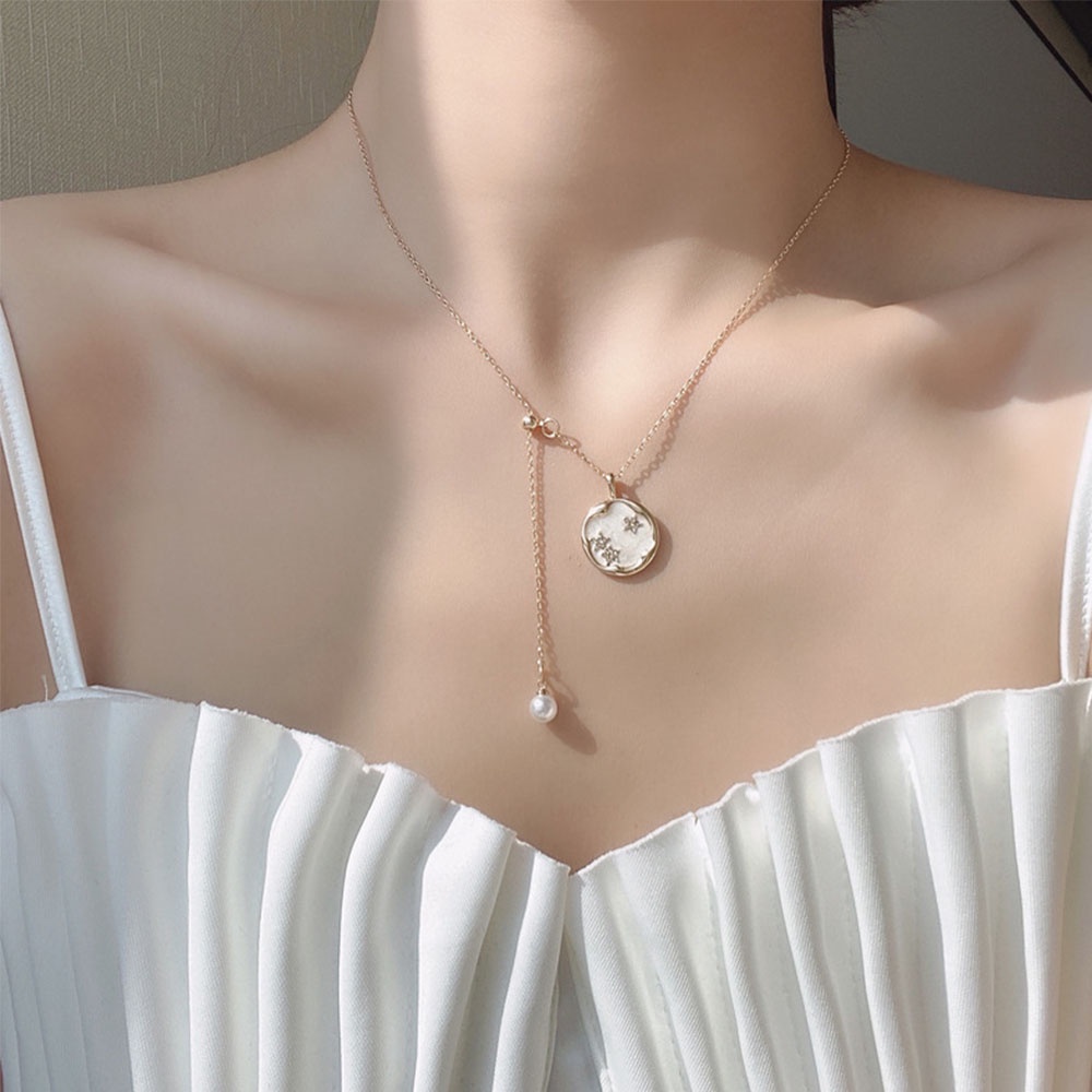 Epoch Vòng Cổ Choker Hình Ngôi Sao Đính Ngọc Trai Thời Trang Dành Cho Nữ