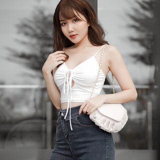 Áo croptop rút dây tròn