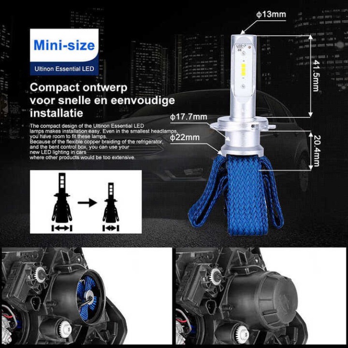 Bộ 2 bóng đèn pha xe hơi thương hiệu cao cấp Philips công suất 16W 12V 6000K LED H7 - Hàng Nhập Khẩu Chính Hãng