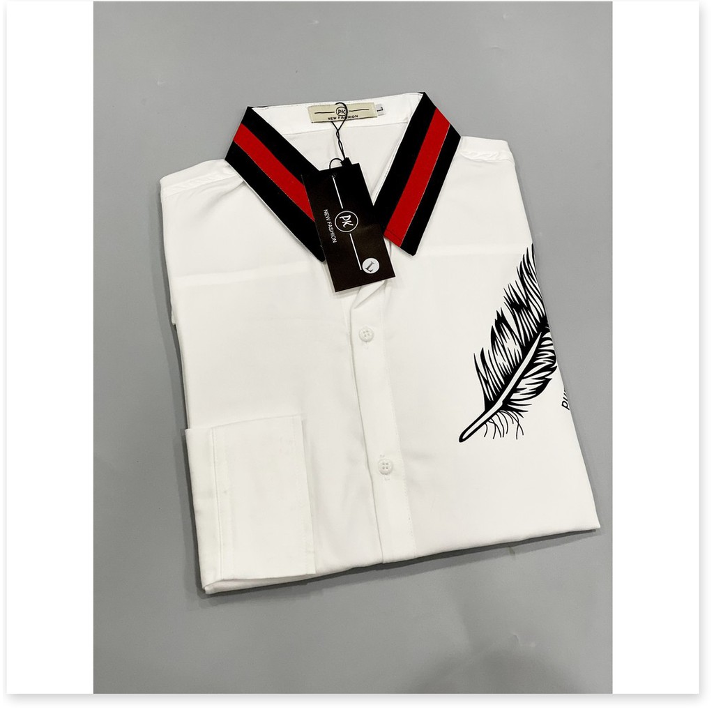 Áo sơ mi nam hàn quốc chuẩn shop, in thêu họa tiết độc đáo hot trend HP