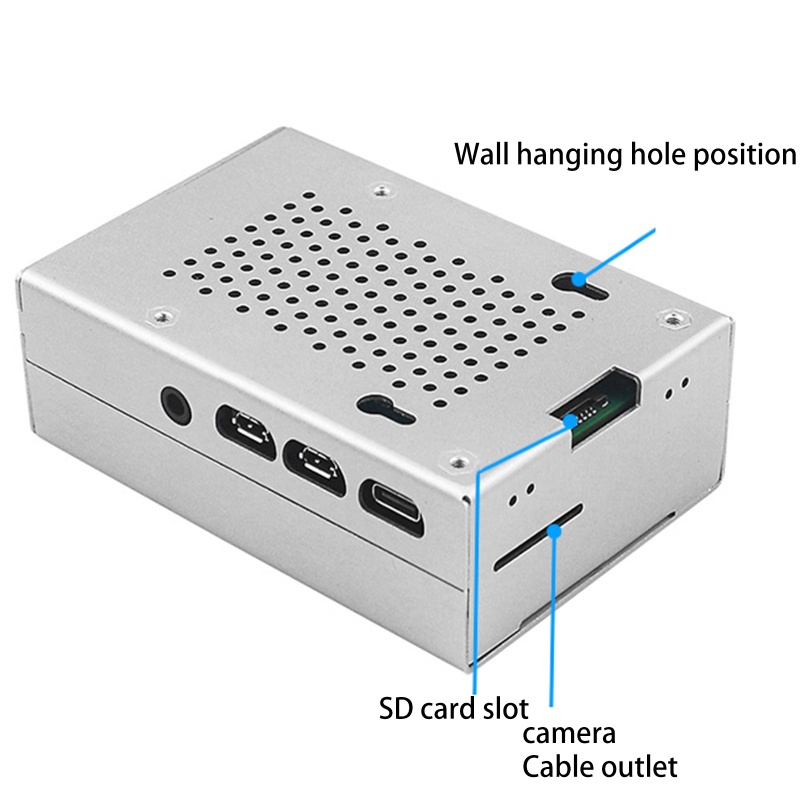 Vỏ Bảo Vệ Bằng Hợp Kim Nhôm Cho Raspberry Pi 4 Model B Pi 4B w F
