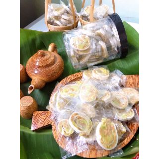 Kẹo dừa nướng lá dứa cuộn bánh tráng ca 500gr