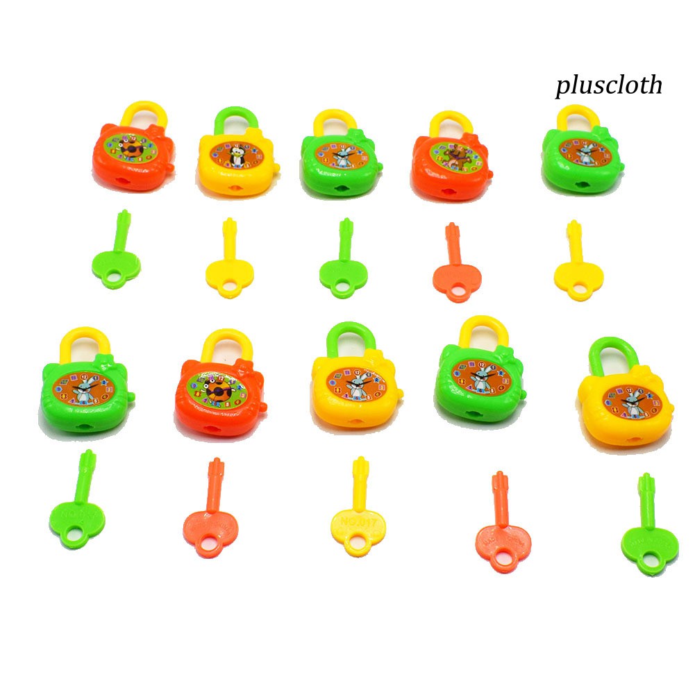 5 Bộ đồ chơi mini gồm ổ khóa và chìa khóa bằng nhựa nhiều màu sắc cho bé