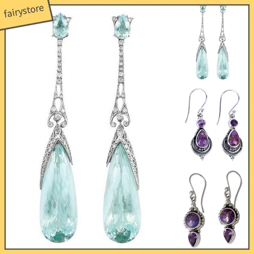 Khuyên Tai Đính Đá Nhân Tạo Phong Cách Cổ Điển Dành Cho Nữ