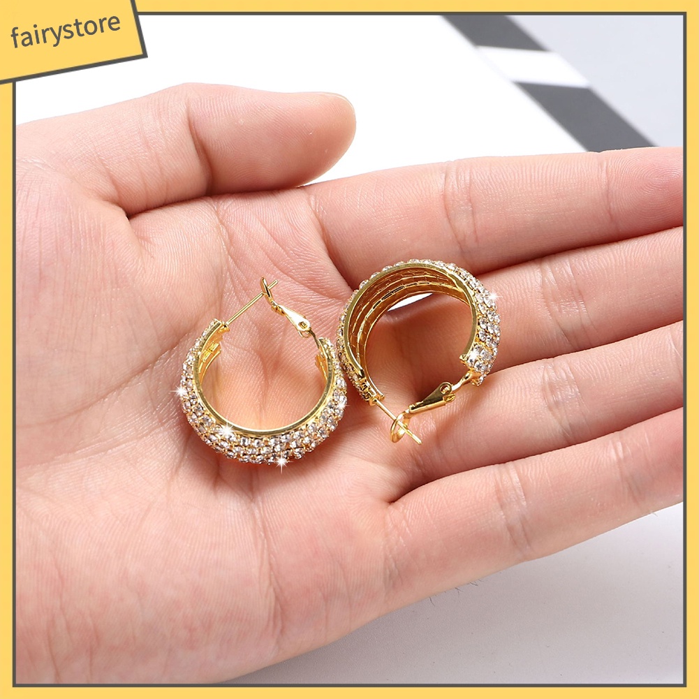 Hoa tai đính đá kiểu dáng sang trọng dành cho nữ