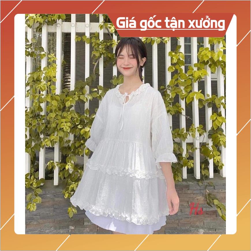 Set Áo Voan Đốm Lót Kèm Áo Lót Trong Babydoll Nhẹ Nhàng Nữ Tính xinh sắn [Có Video Và Ảnh Thật] tại LEO T VA T SP000111 | BigBuy360 - bigbuy360.vn
