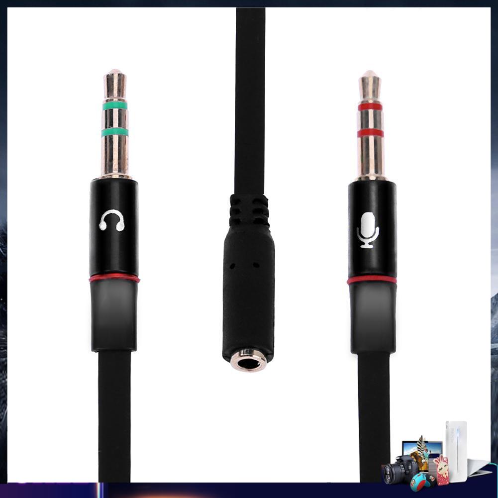 [tmys] 1 Female to 2 3.5mm Male Plug Y Splitter Stereo Mic Audio Adapter Cable