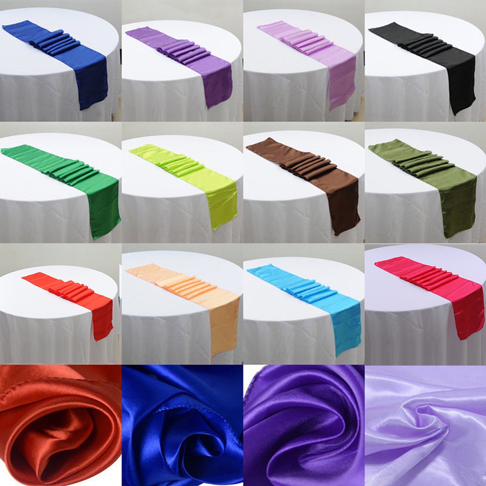 Thảm trải bàn bằng lụa 108 inch x 12 inch trang trí tiệc cưới