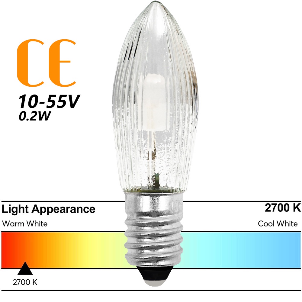 Set 10 Bóng Đèn LED E10 10 V-55V Ánh Sáng Trắng Ấm Áp Tiết Kiệm Điện Trang Trí Lễ Phục Sinh / Năm Mới