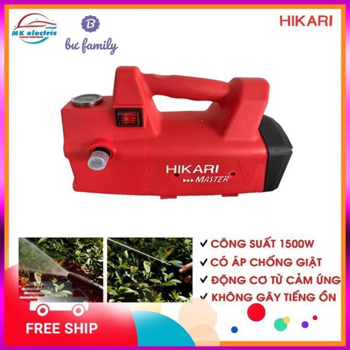 Máy rửa xe mini, Máy xịt rửa cao áp HIKARI HK-H3 - Có áp chống giật + Chống cháy [BH 24 Tháng]