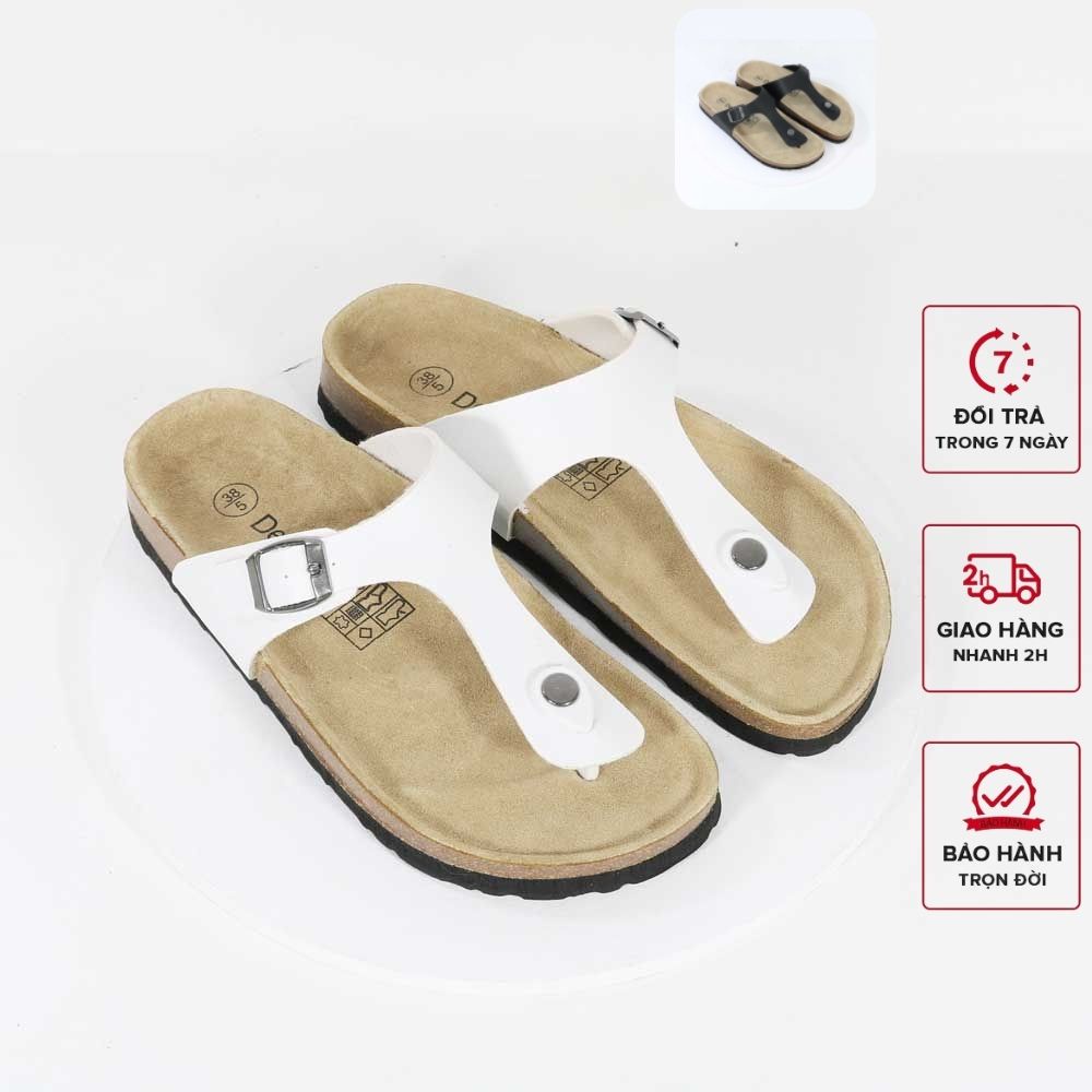 Dép xỏ ngón thời trang Birken cực xinh - Giày dép đế trấu nam nữ Detaunisex thấm hút mồ hôi chân - DETA11