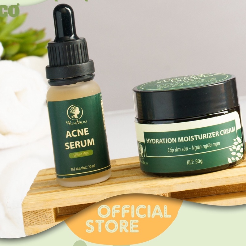 Combo serum và kem dưỡng da mụn WonMom