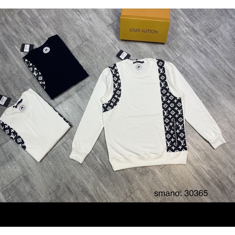 Áo nỉ dài tay mặc đôi LV có hoạ tiết thời trang giới trẻ, Áo thu đông phong cách hàn quốc btshop từ 45 đến 75 kg.