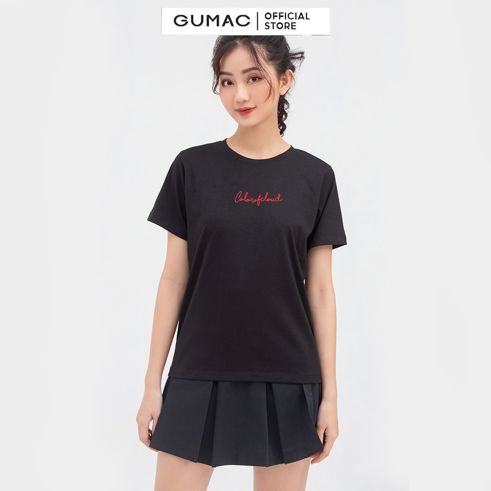 [Mã WABRGUM giảm 10% tối đa 30K đơn 99K] Áo thun nữ cổ tròn thêu chữ GUMAC nhiều màu cá tính ATC03059 | BigBuy360 - bigbuy360.vn