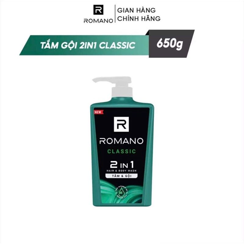 Sữa tắm 2in1 Romano 650g