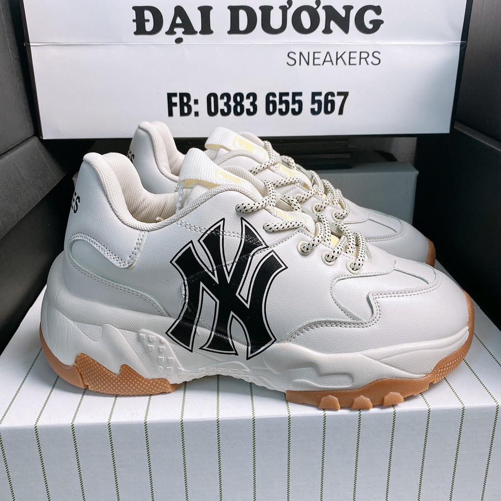 [ 3 ] giày 𝗠𝗟𝗕, giày boston nữ tăng chiều cao nâng đế 4cm mlb ny đế nâu nâng đế êm chân dễ phối đồ hot 2021 sneaker nữ