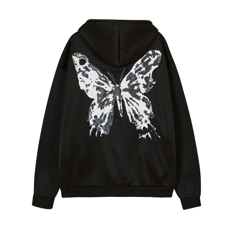 Áo hoodie zip nam nữ Butterfly hoạ tiết Gothic Y2K FOOTMADE