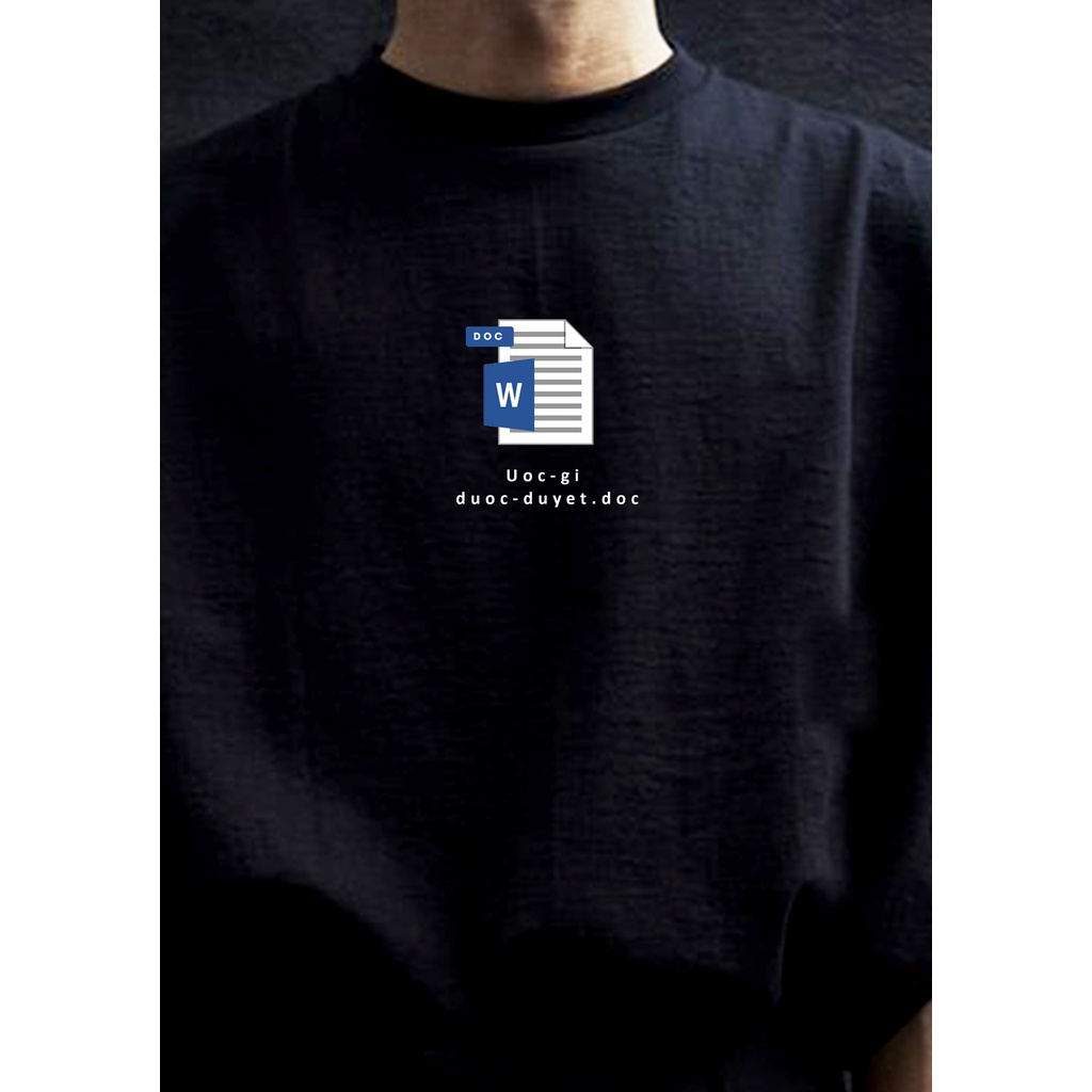 Áo thun cotton BNW dáng Unisex form rộng nam nữ phông trơn đen basic in hình WORD