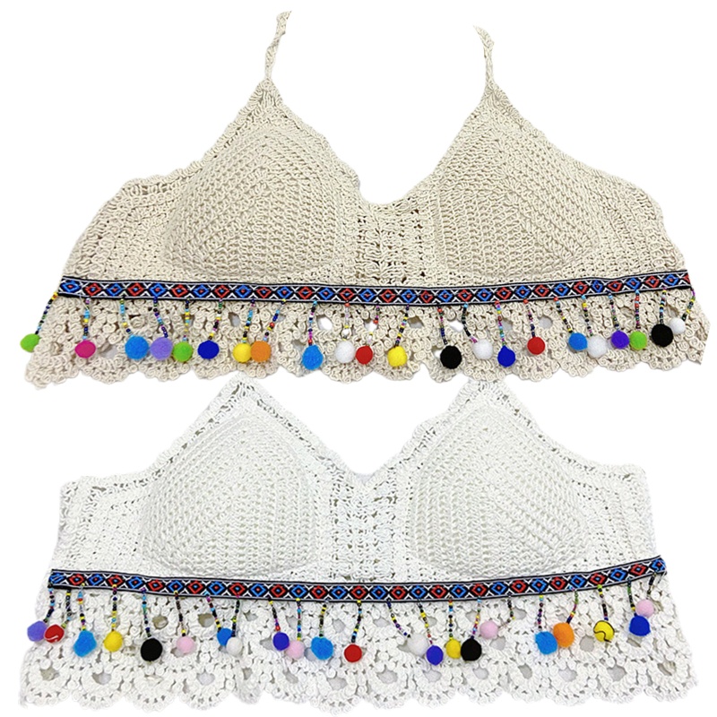 Áo Bikini Đan Móc Phong Cách Boho Nhiều Màu Sắc Thời Trang Mùa Hè Cho Nữ