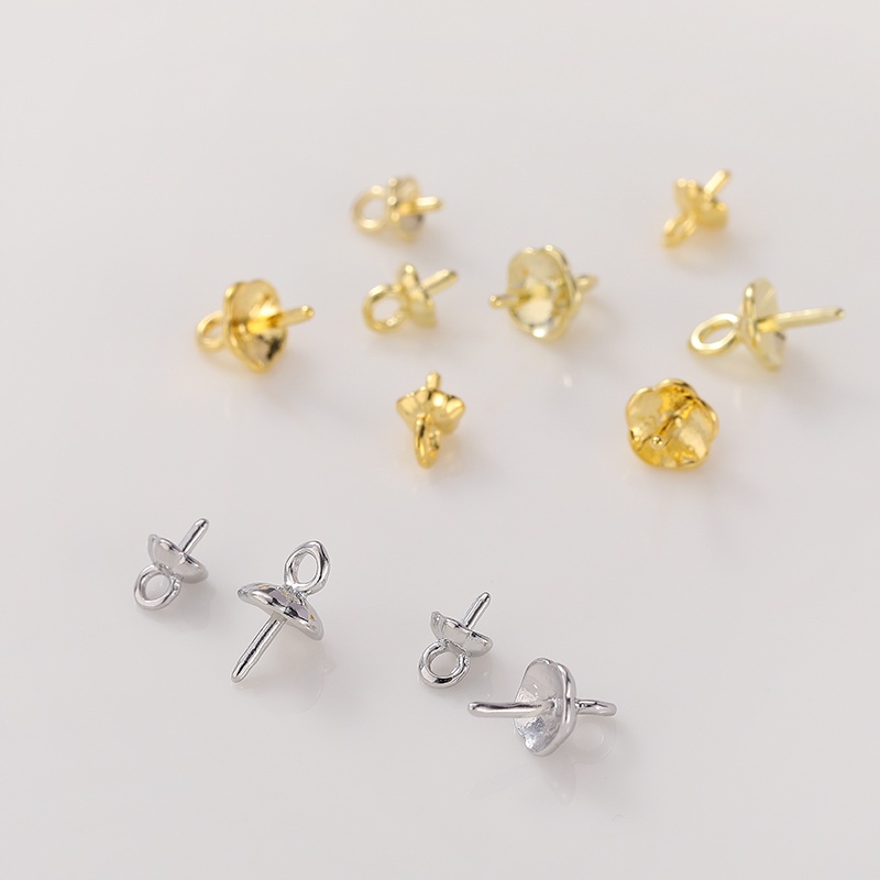 Mặt Dây Chuyền Bằng Đồng Mạ Vàng 14K Hình Hoa Đính Ngọc Trai diy