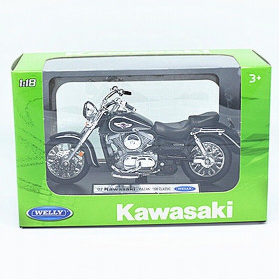 XE MÔ HÌNH MOTO KAWASAKI VULCAN 1500 CLASSIC  TỶ LỆ 1:18 - WELLY - ĐEN - 88351