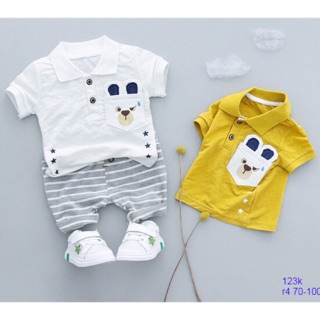 Combo bộ quần sọc pull gấu