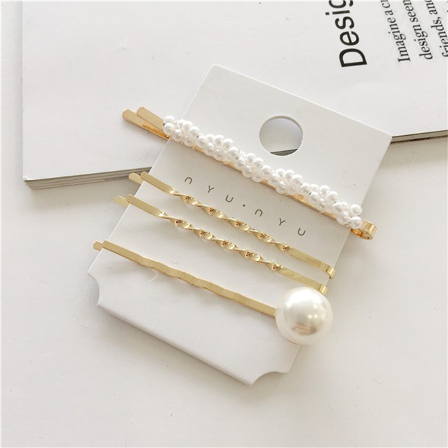 Kẹp Tóc Một Bên Đính Ngọc Trai Kim Loại Đơn Giản Thời Trang Hàn Quốc Ngọt Ngào Cho Nữ Sinh