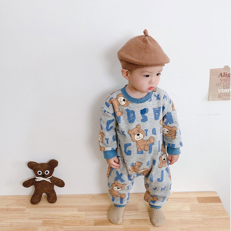 Áo liền quần tay dài vải dày ấm áp thời trang dành cho trẻ em