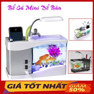 Bế Cá Mini 🚛[FREESHIP] Bể Cá Mini Để Bàn, Có ảnh và Video thật, Đầy đủ phụ kiện, Bảo hành 6 tháng