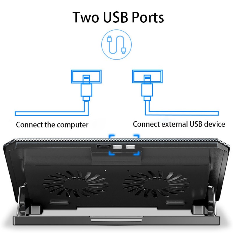 Đế giá đỡ quạt tản hút nhiệt laptop máy tính bền tốt, Quạt tản nhiệt to chạy êm làm mát cực nhanh