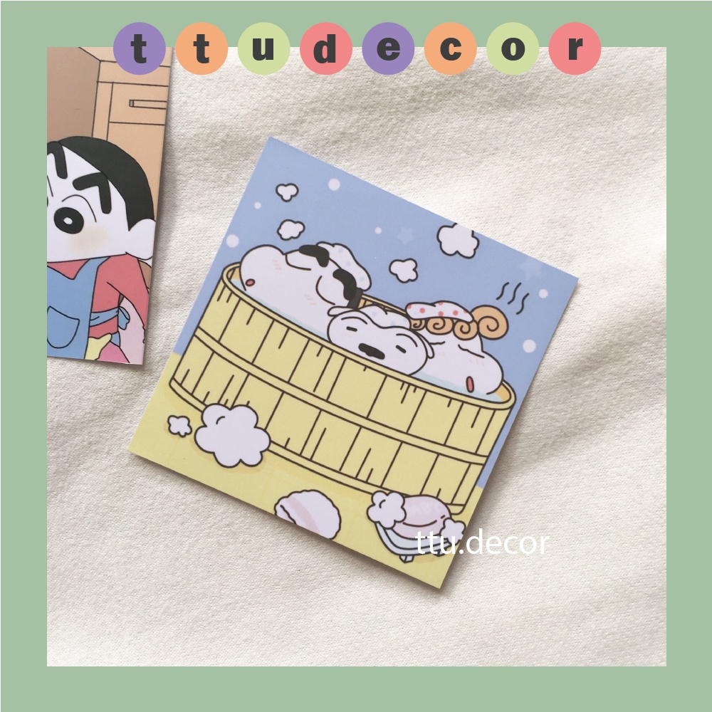 SET POSTCARD CẬU BÉ SHIN BÚT CHÌ CUTE DECOR TRANG TRÍ