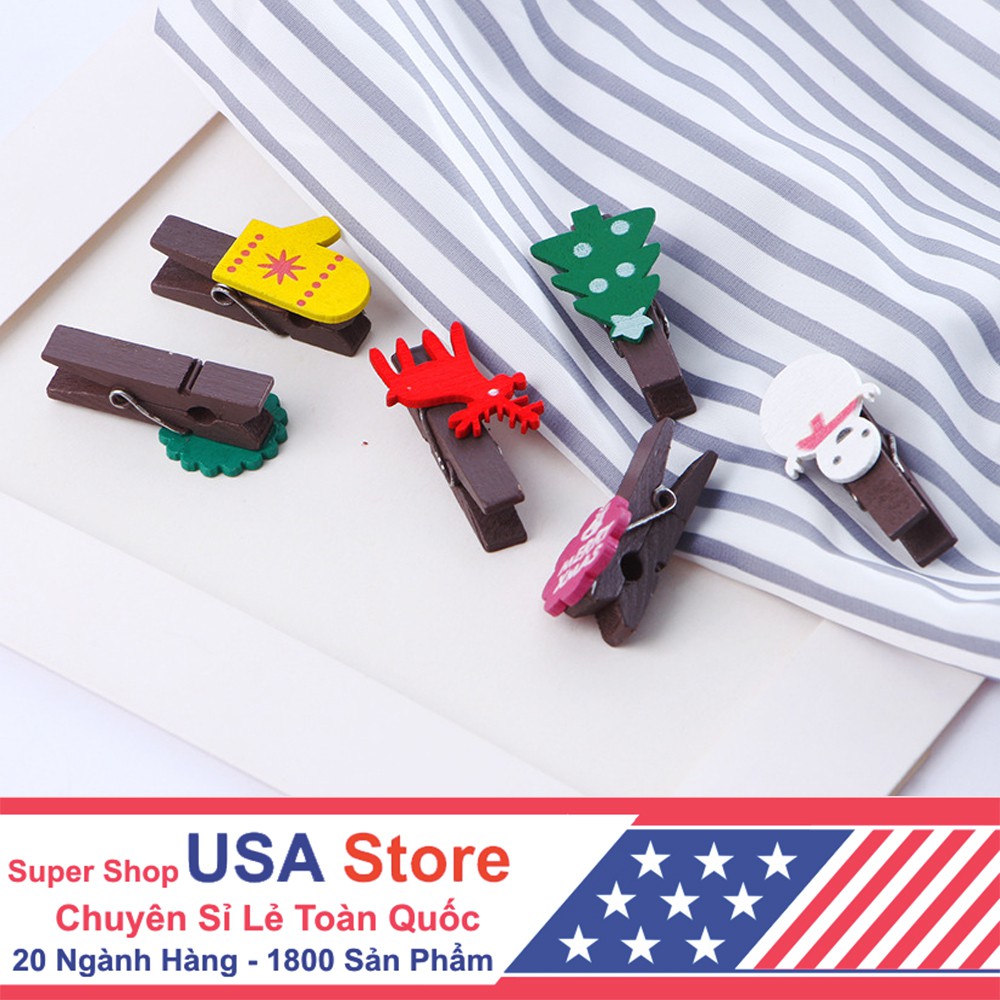 Set 12 Kẹp Gỗ Đáng Yêu Giáng Sinh - Đủ Hình | BigBuy360 - bigbuy360.vn
