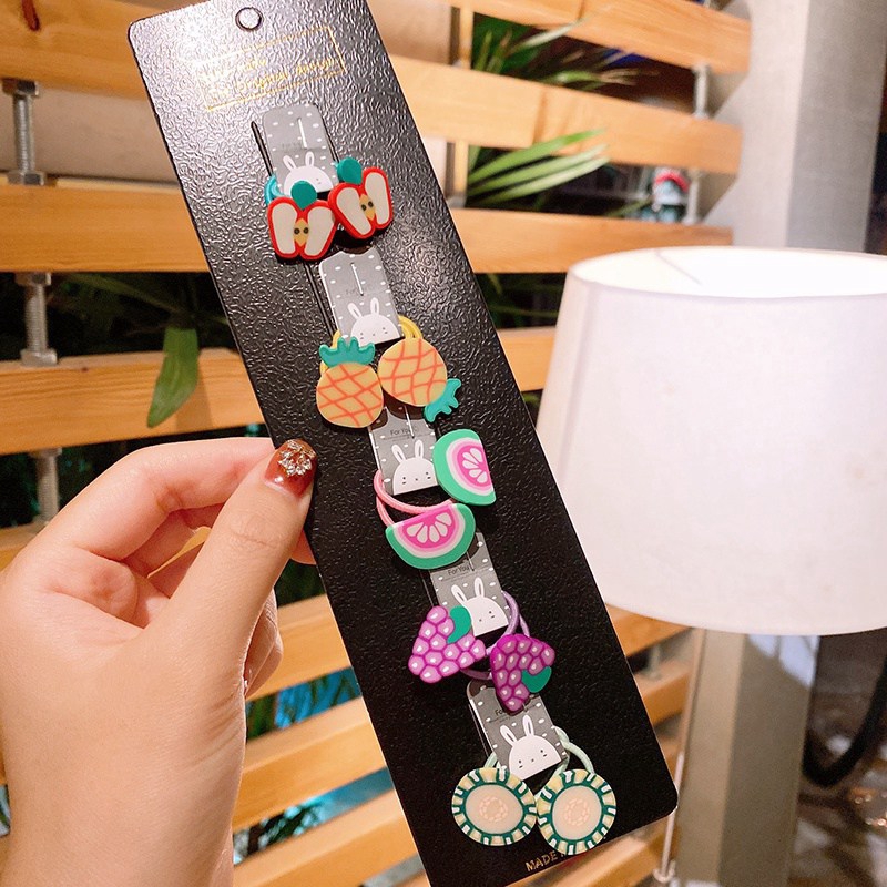 Set 5 Dây Buộc Tóc Đính Hoa Cho Bé Gái