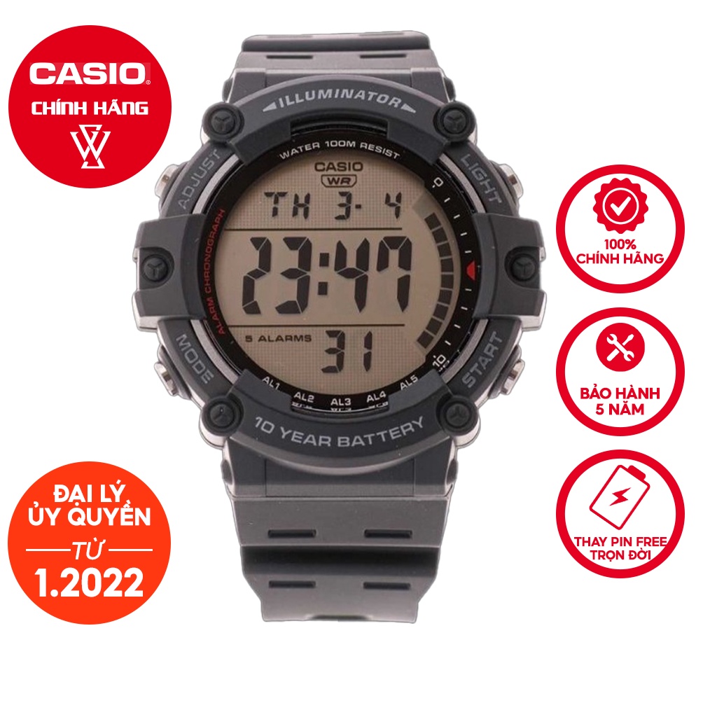 Đồng Hồ Điện Tử Nam Casio WATCHSTORE AE-1500WH-1AVDF Thiết Kế Mặt Kính Tròn 51mm, Vỏ Và Dây Đeo Nhựa