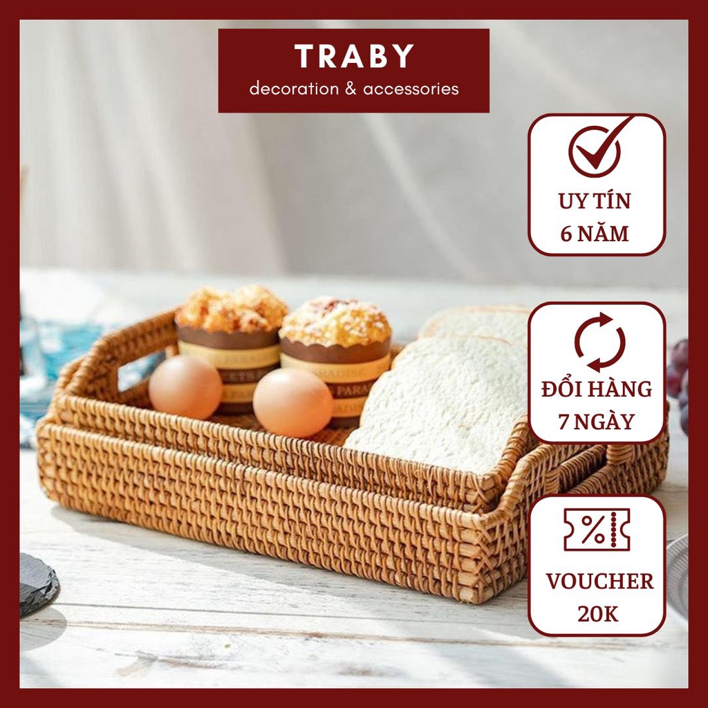 Khay guột mây chữ nhật cao cấp
