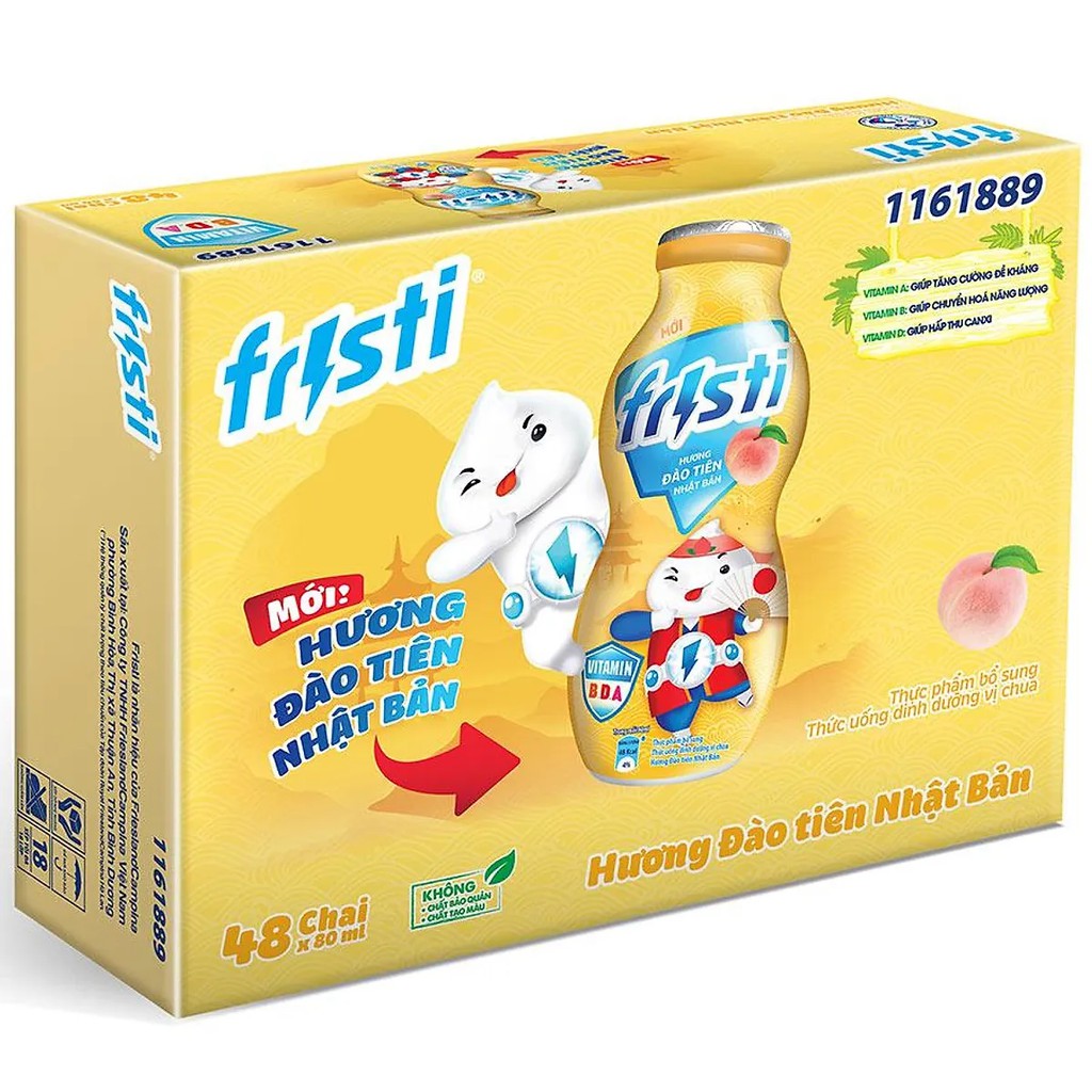 Thùng sữa chua uống Fristi hương đào 48x80ml