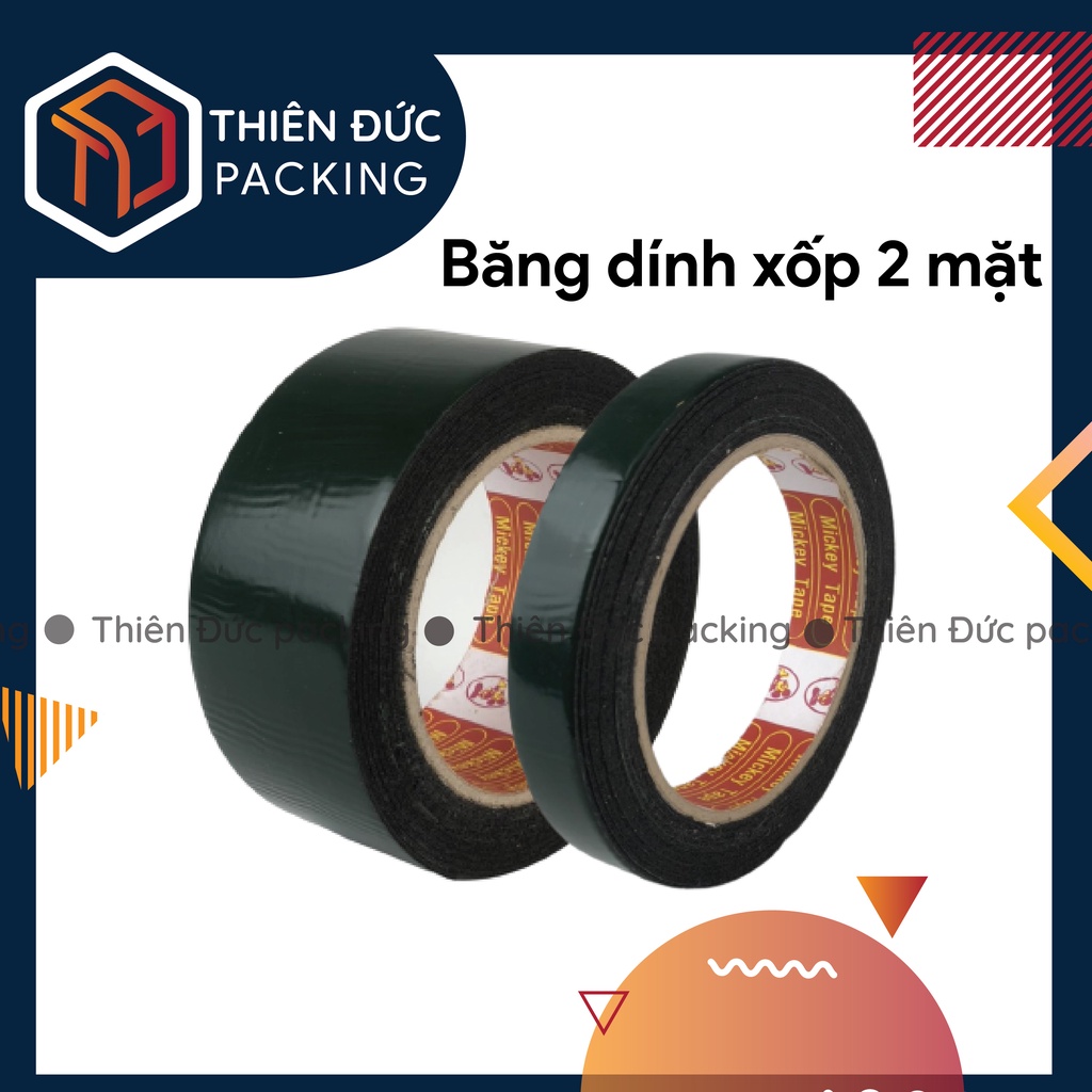 Cuộn băng dính xốp xanh 2 mặt loại tốt, siêu dính, chịu nhiệt dùng dán thảm, xốp cách nhiệt