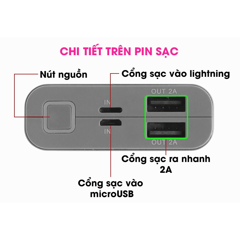 Pin sạc dự phòng 10.000 mAh Lightning Xmobile LJ JP90S Nhôm Xám