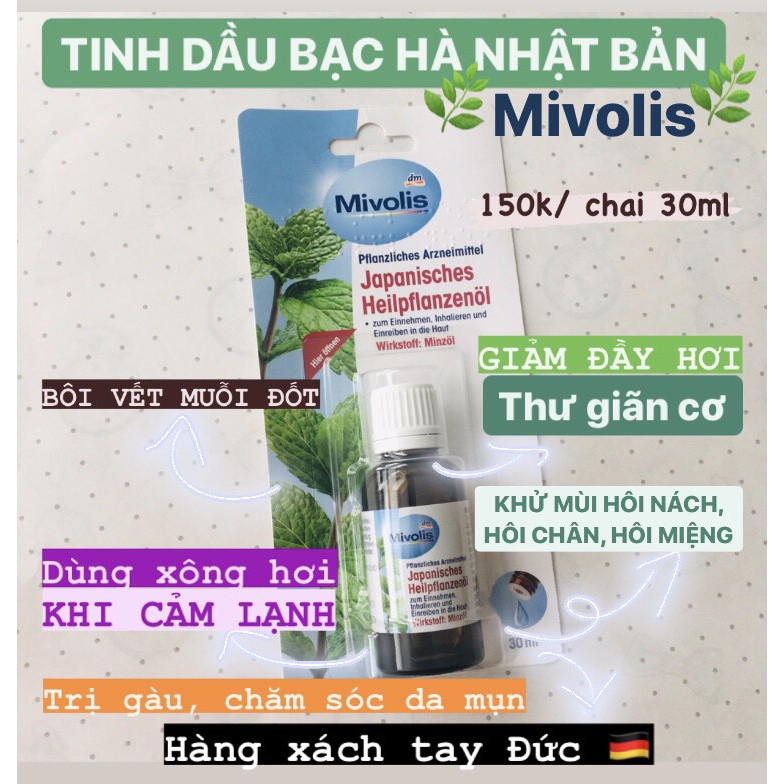 Tinh dầu bạc hà Nhật bản Mivolis - hàng Đức