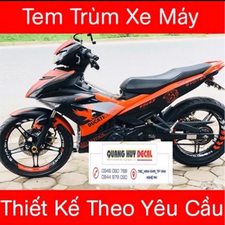 Tem trùm xe exciter 150 cam đen nhám đại bàng đẹp, độ team trùm decal xe máy ex dán đời 2015-2020