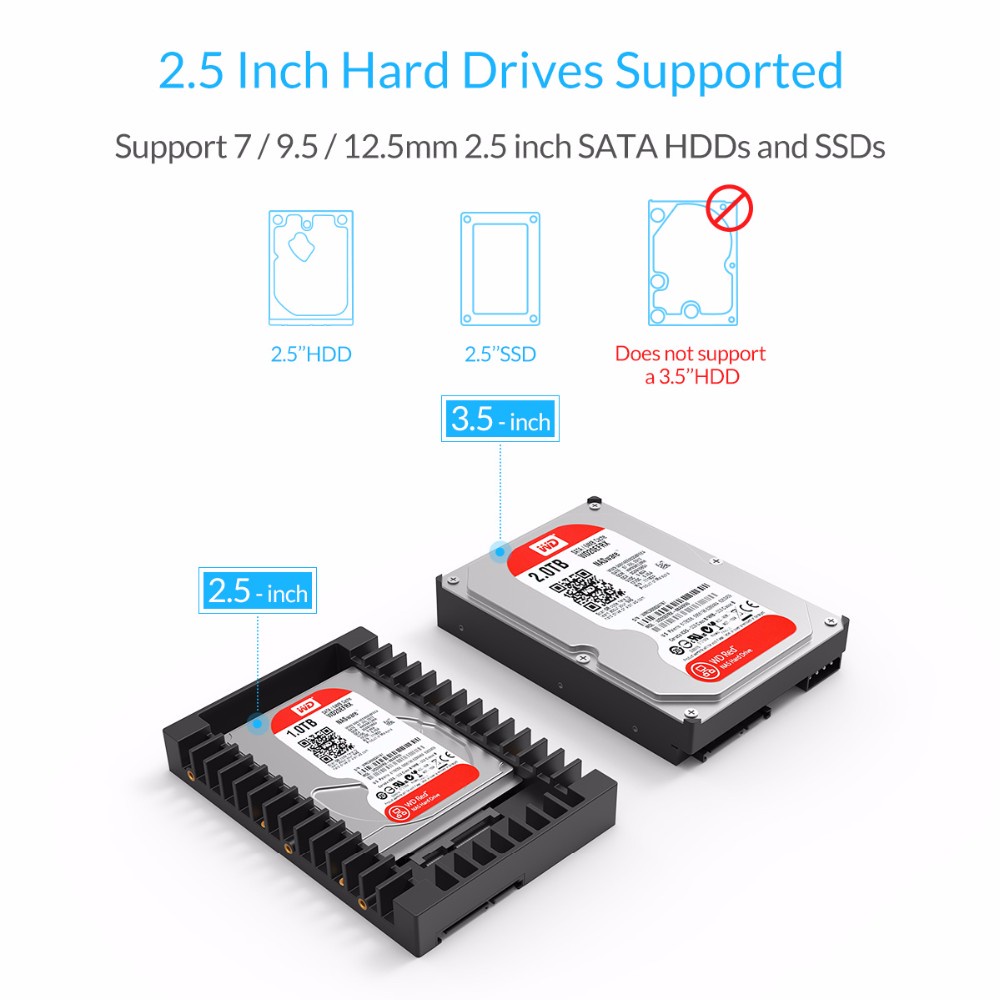Bộ điều hợp ổ cứng ORICO 1125SS hỗ trợ SATA 3.0 HDD + SSD từ 2.5 đến 3.5 inch 7 / 9.5 / 12.5 mm chuyên dụng