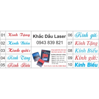 Khắc con dấu kính tặng, kính biếu, kính gửi