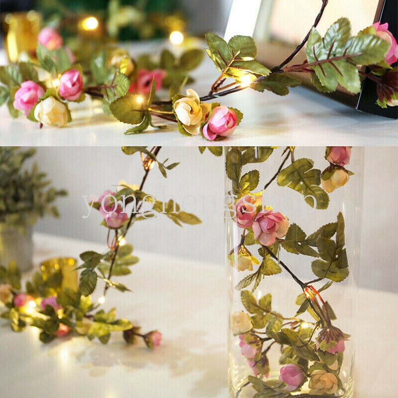 Dây Đèn LED 2M Hình Hoa Hồng Trang Trí Tiệc