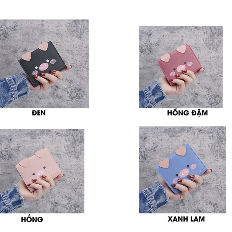 Ví Ngắn Cầm Tay Mini Hình Heo/ Thỏ Con Má Hồng Xinh Xắn [Bel40]