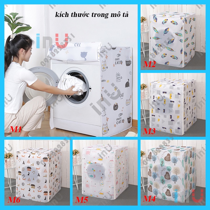 [7-10kg] HCM - Áo bọc trùm máy giặt cửa trên và cửa ngang chống bụi bẩn, trầy xước