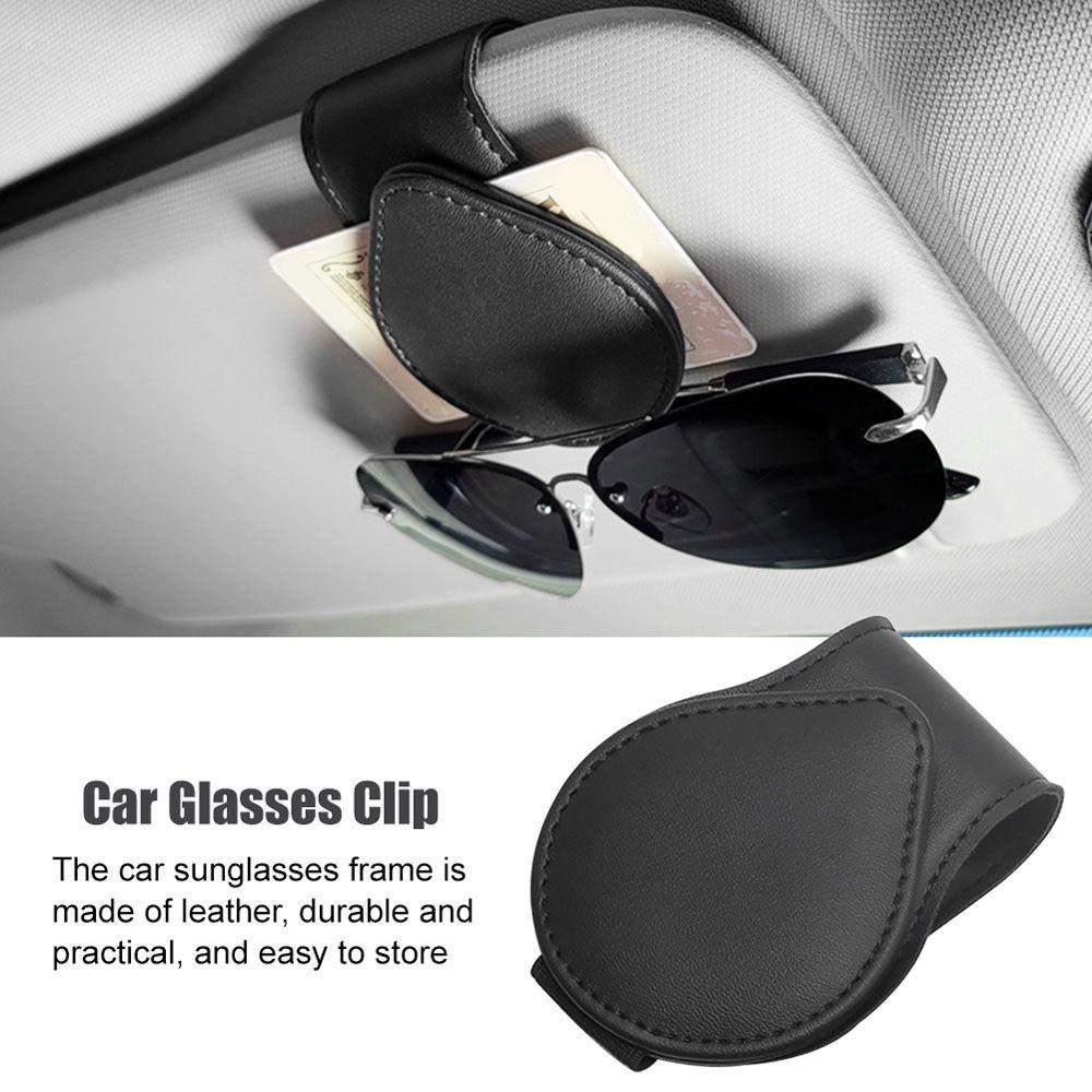 Kẹp Giữ Mắt Kính Bằng Da Gắn Tấm Che Nắng Xe Hơi Chất Lượng Cao Ốp