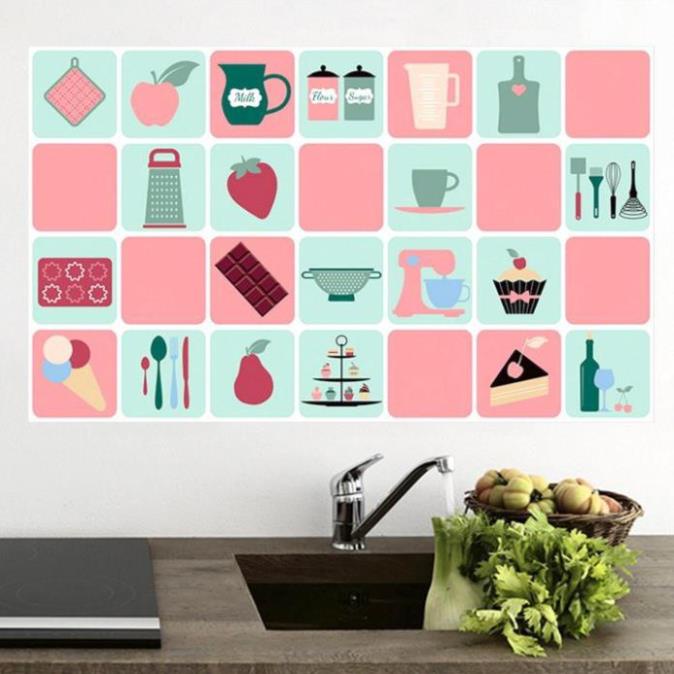 Giấy dán tường nhà bếp miếng dán bếp chống bắn dầu mỡ chịu nhiệt cao MS2459