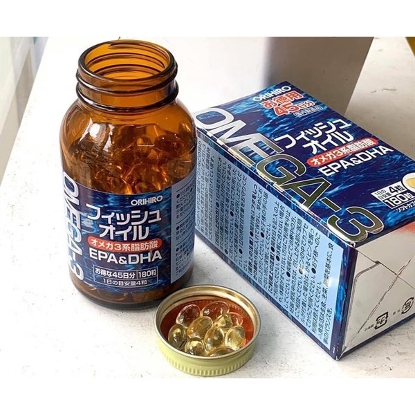 Dầu cá Omega 3 EPA & DHA Orihiro Nhật Bản hộp 180 viên
