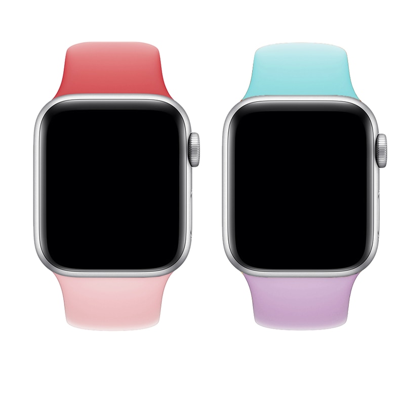 Dây Đeo Thay Thế Bằng Silicone Mềm Hai Màu Cho Đồng Hồ Thể Thao 7/6/5/4/3/SE 41 40 45 44 Mm